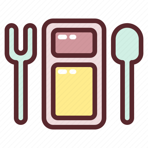 Lunch, box, meal, spoon, fork icon - Download on Iconfinder