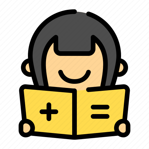 Female student, girl, avatar, student, book, reading, study icon - Download on Iconfinder
