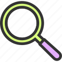magnifying glass, school, zoom, search