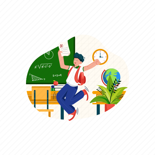School, school bus, celebrate graduation, studying, classroom, friendship, kid illustration - Download on Iconfinder
