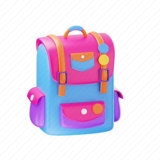 Bag, education, school, learning 3D illustration - Download on Iconfinder