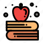 apple, back, book, education, on, school, to 
