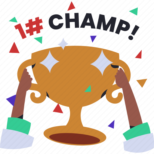 Champion, winner, trophy, award, success, cup sticker - Download on Iconfinder