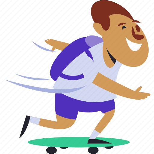 School, by, skateboard, learning, education, student sticker - Download on Iconfinder