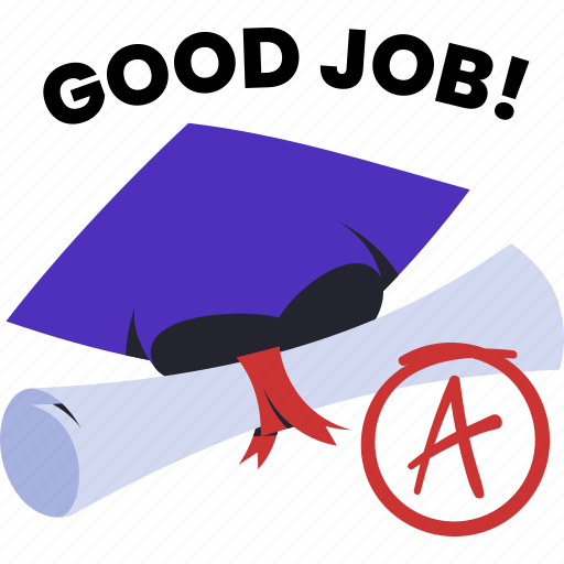 Graduation, education, certificate, school sticker - Download on Iconfinder