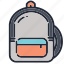 back, backpack, bag, education, educational, pack, school 
