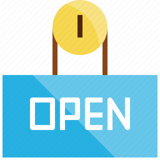 Cafe, door, open, shop, store, time, work icon - Download on Iconfinder