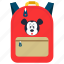 backpack, cartoon print backpack, mickey mouse bag, playgroup bag, preschool bag 