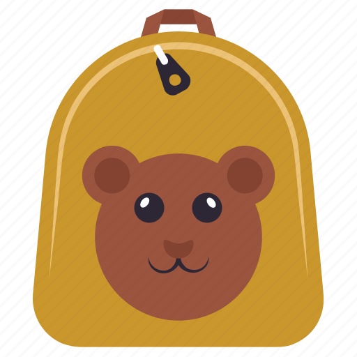 Backpack, cartoon print backpack, playgroup bag, preschool bag, teddy bear icon - Download on Iconfinder