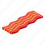 fried, bacon, isometric 