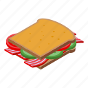 sandwich, bacon, isometric