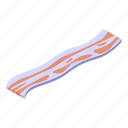 bacon, slice, isometric
