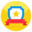 star shield, shield badge, shield emblem, shield ribbon, buckler badge 