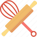 whisk, rolling pin, mixer, cooking