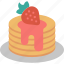 pancake, dessert, eating, food, strawberry, sweet, syrop 