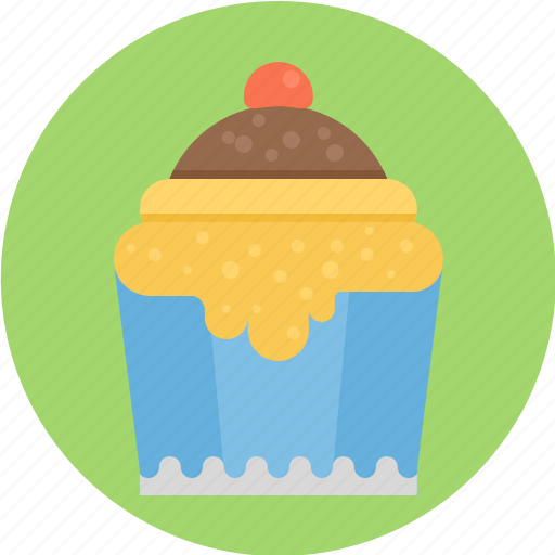 Cherry, on, pie, round, round pie, top, with icon - Download on Iconfinder