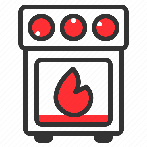 Oven, stove, kitchen, fire, restaurant, cooking, food icon - Download on Iconfinder