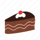 birthday, cake, chocolate, cream, food, piece, slice