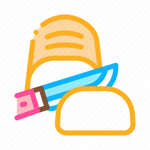 Baked, bread, cut, cutting, knife, piece, sliced icon - Download on Iconfinder