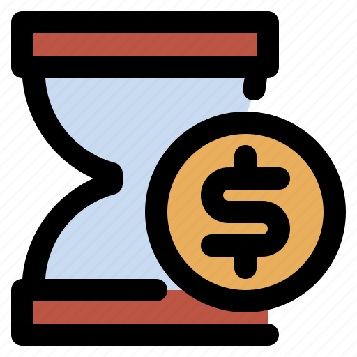 Hourglass, dollar, money, tax, reminder, timer, waiting icon - Download on Iconfinder