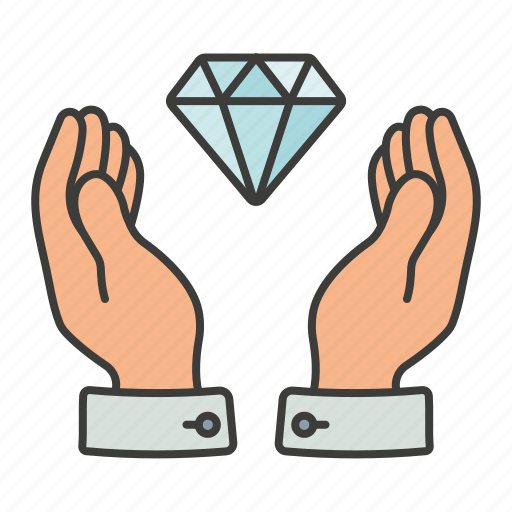 Diamond, hands, money, treasure icon - Download on Iconfinder