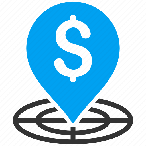 Bank placement, banking pin, business, financial center, map marker, money, target icon - Download on Iconfinder