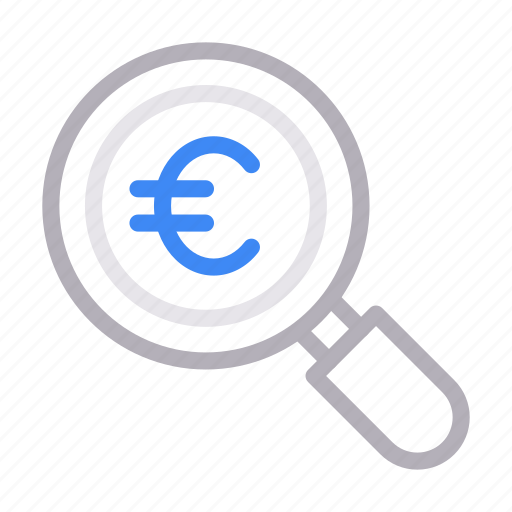Audit, currency, euro, money, search icon - Download on Iconfinder