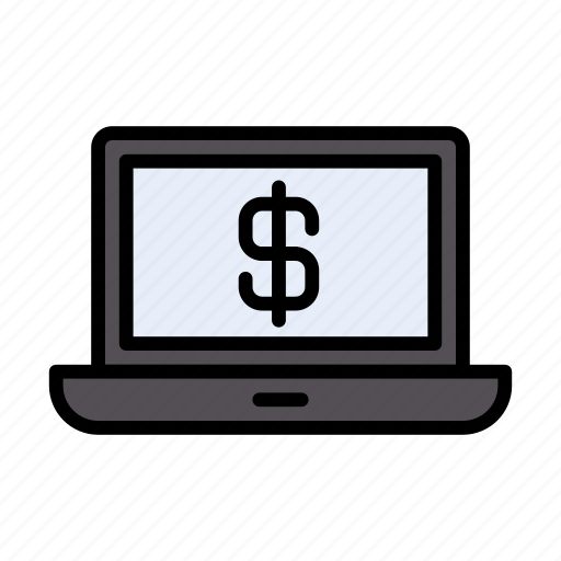 Currency, laptop, banking, online, dollar icon - Download on Iconfinder