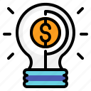 bulb, business, idea, investment, light, money