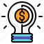 bulb, business, idea, investment, light, money 