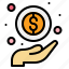 business, coins, currency, gesture, hand, money, payment 