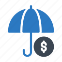 currency, dollar, money, protection, umbrella