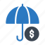 currency, dollar, money, protection, umbrella 