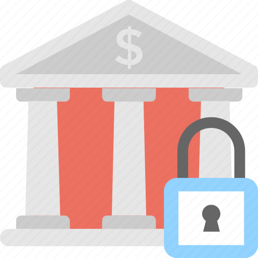Bank, building, lock, safe banking, security icon - Download on Iconfinder