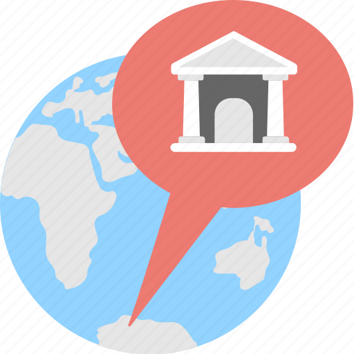 Bank branches, bank location, globe, location, map icon - Download on Iconfinder