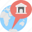 bank branches, bank location, globe, location, map 
