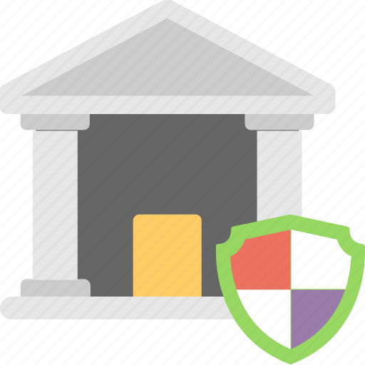 Bank, building, safe banking, security, shield icon - Download on Iconfinder