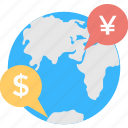 currency, global business, globe, money, trade