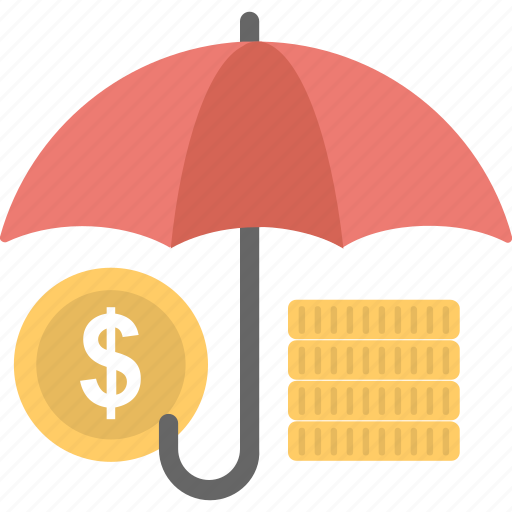 Coins, insurance, protection, umbrella, wealth icon - Download on Iconfinder