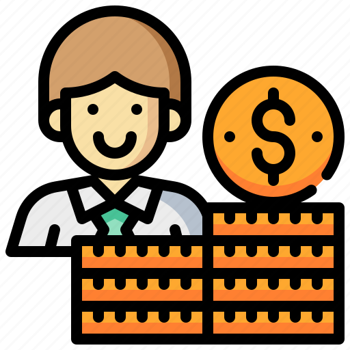 Businessman, coin, currency, investor, man, money icon - Download on Iconfinder