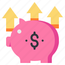 arrow, bank, money, pig, piggy, saving