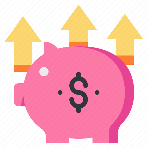Arrow, bank, money, pig, piggy, saving icon - Download on Iconfinder