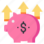 arrow, bank, money, pig, piggy, saving 