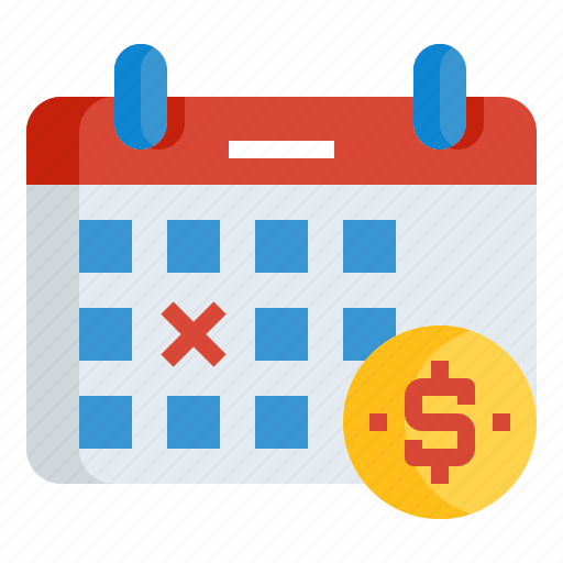 Calendar, coin, day, finance, payment, plan, time icon - Download on Iconfinder