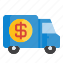 delivery, dollar, finance, money, transportion, truck