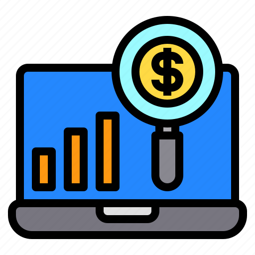 Currency, growth, labtop, money icon - Download on Iconfinder