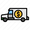 bank, banking, delivery, truck, vehicle 