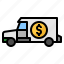 bank, banking, delivery, truck, vehicle 