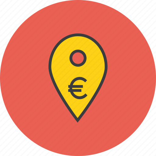 Atm, bank, cashpoint, euro, gps, map marker, navigation icon - Download on Iconfinder
