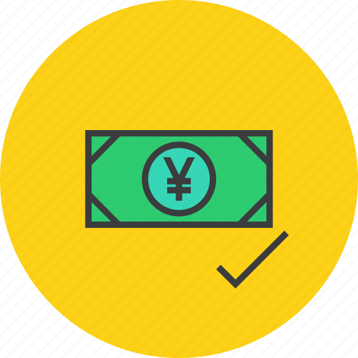 Accept, accepted, approve, cash, currency, payment, yen icon - Download on Iconfinder